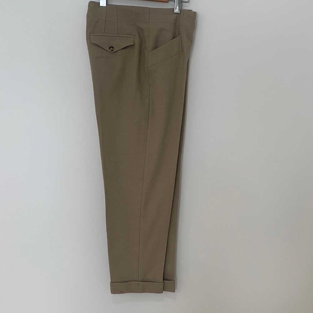 Club Monaco Linen Type Tan Cuffed Pants - Sz 8